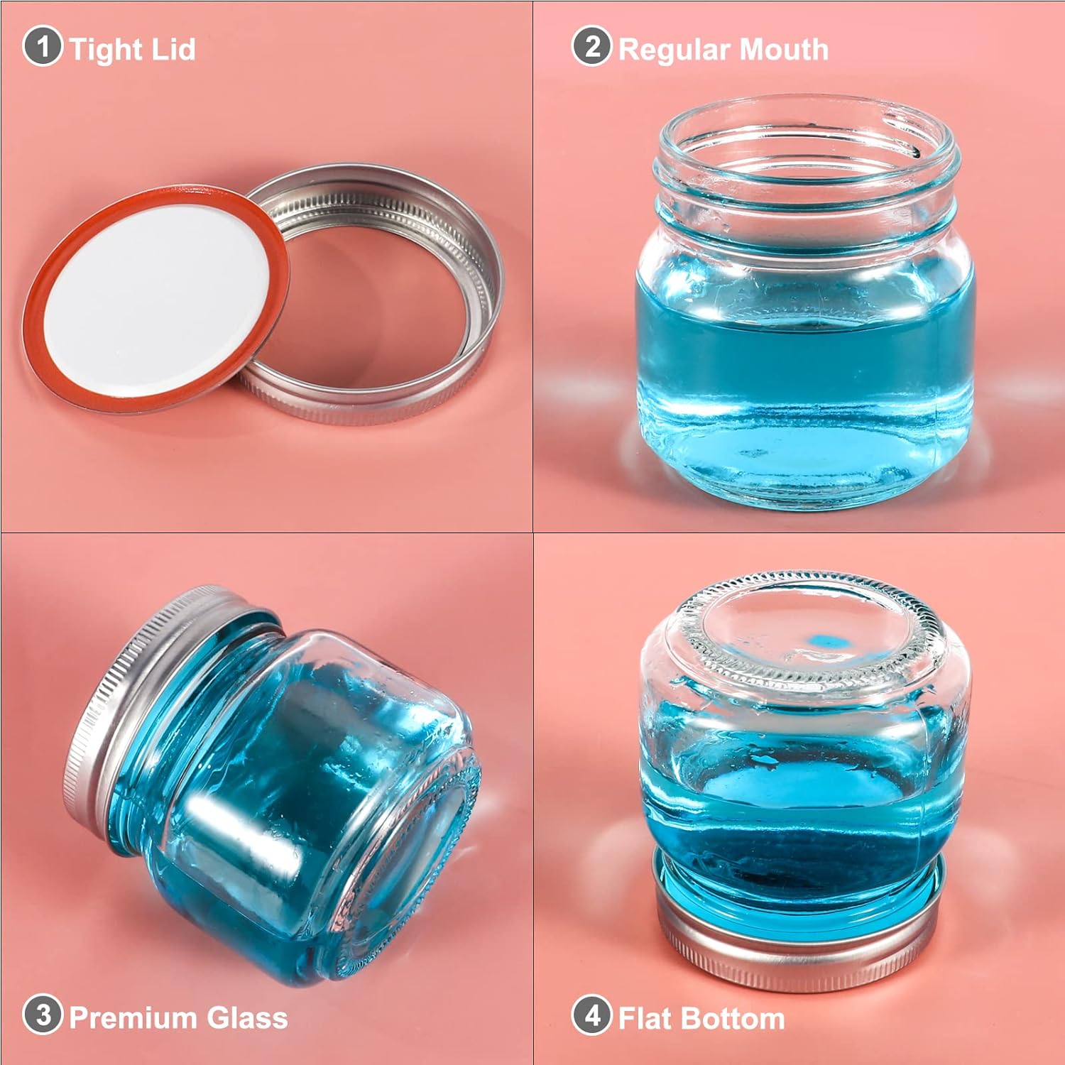 Mason Jars com bandas de tampa - Mason Jar 8Oz avaliação e preço