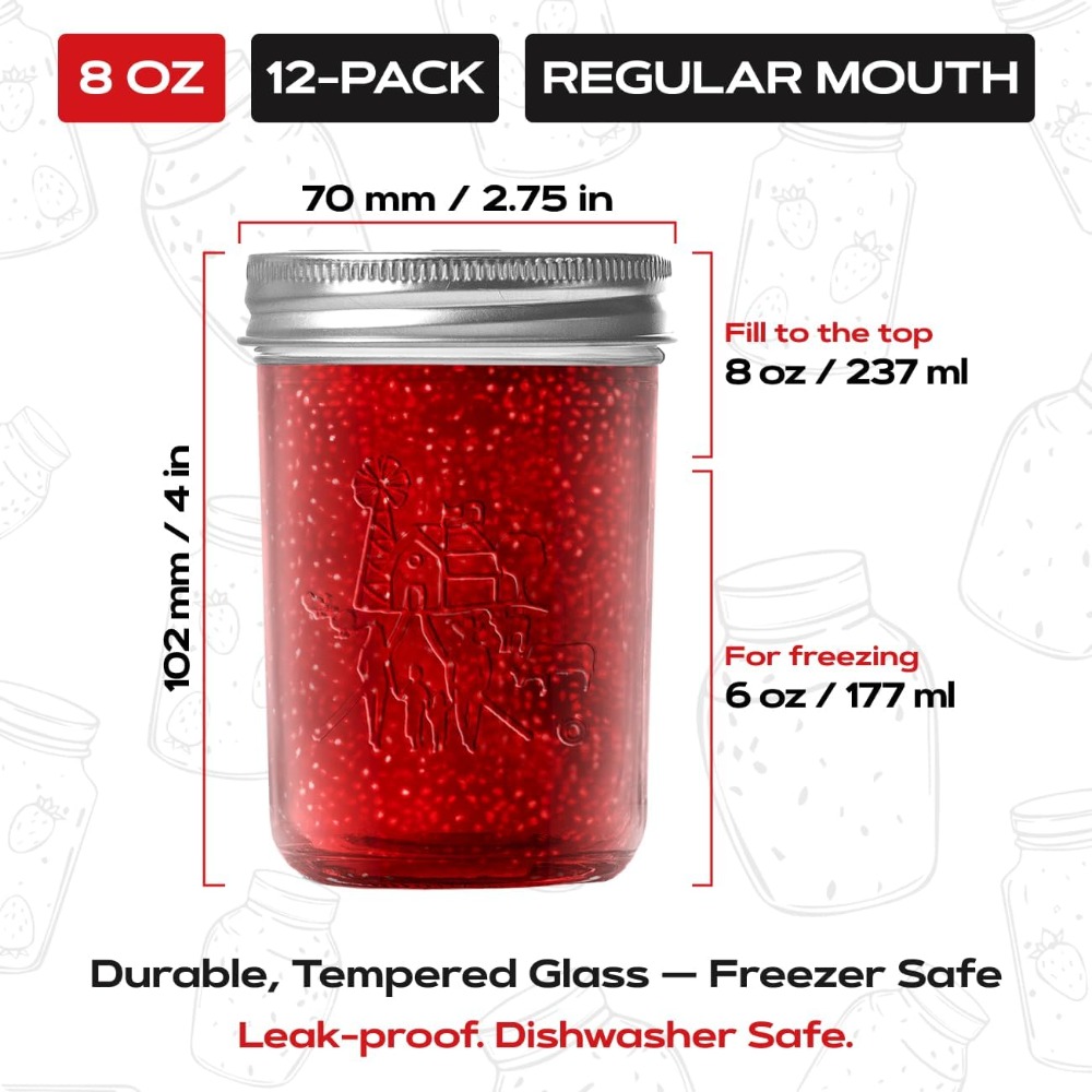 Frascos Mason Premium de 8oz c - Mason Jar 8Oz avaliação e preço